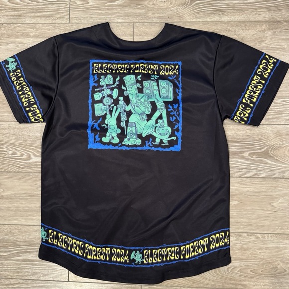 Electric Forest 2024 Festival Jersey Shirt Medium Black EDM Rave Psychedelic - Picture 4 of 4